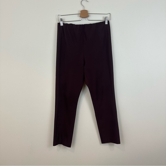 Theory | Plum Purple Slim Leg Dress Pants Elastic Waist Size 8 - Picture 2 of 7